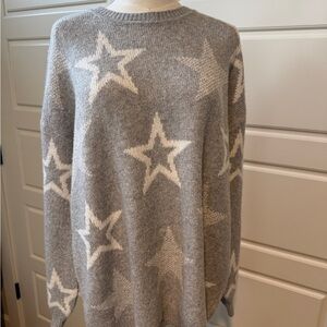 Hippie Rose Gray and White Star Sweater